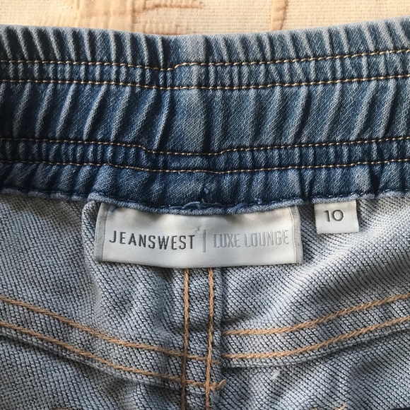 Jeanswest Luxe Lounge Sz 10 Denim Blue Casual Pockets Drawstring Shorts Summer - Picture 6 of 8